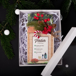 PIRTS KOMPLEKTS dāvanu kastītē. Eikalipta ēteriskā eļļa, masāžas medus UN piparmētru ēteriskā eļļa 