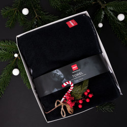 Dvielis HARVIA #healingwithheat dāvanu kastītē, 90 x 170 cm, melns 