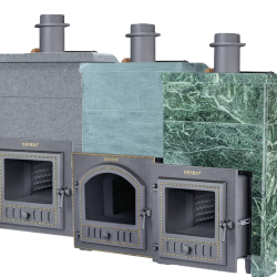 GEFEST malkas pirts krāsnis ar akmens apdari