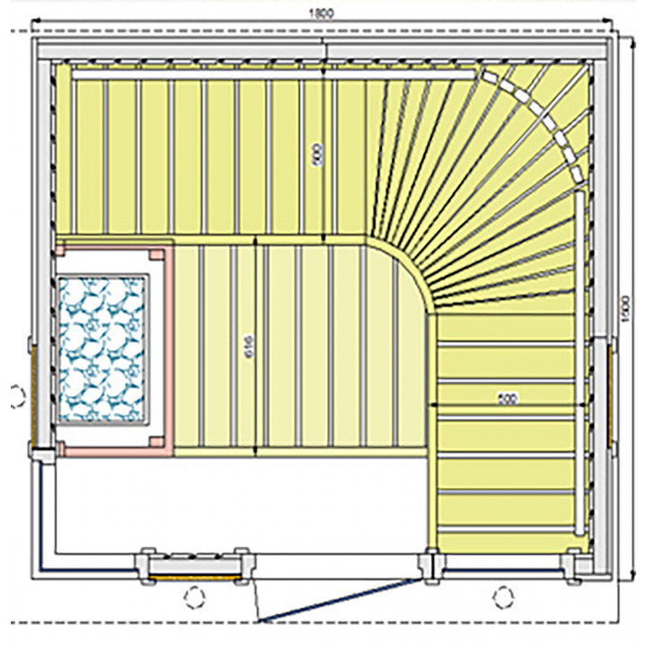 Pirts kabīne Leili Exclusive, 150x180cm