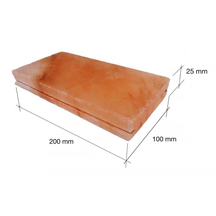 Pulēti Himalaju sāls ķieģeļi ar iecirtumu 200x100x25mm