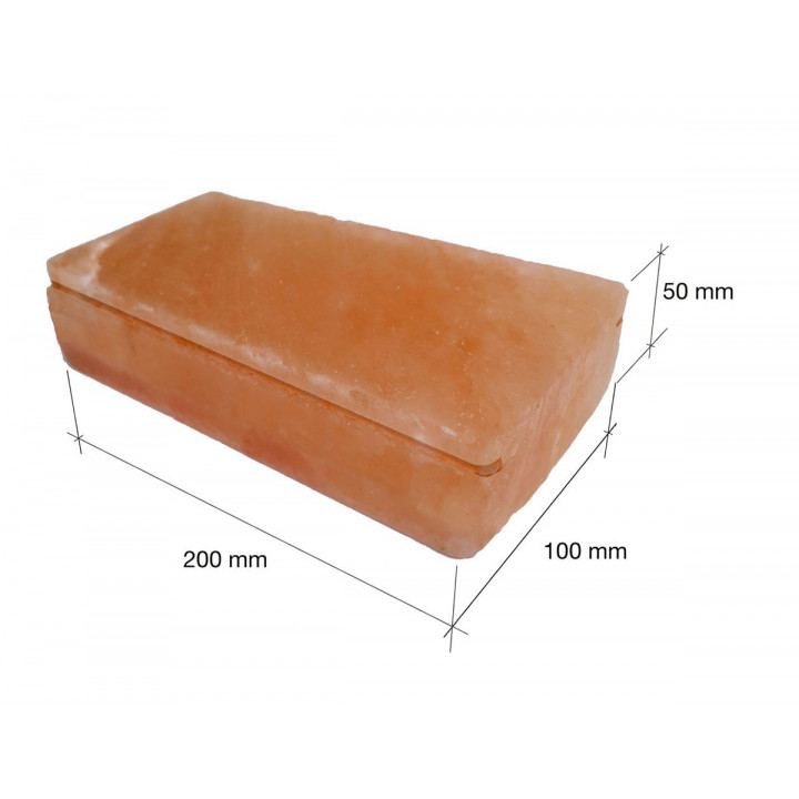Pulēti Himalaju sāls ķieģeļi ar iecirtumu 200x100x50mm