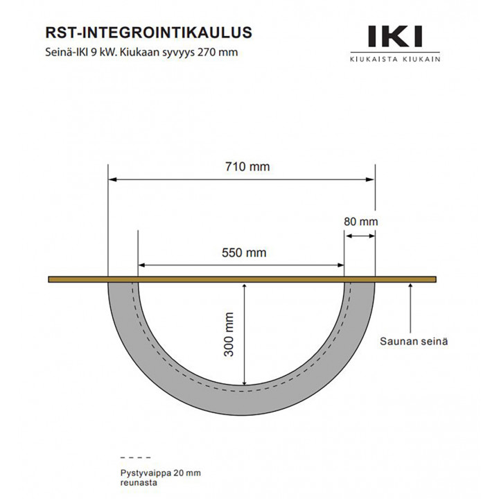 Iebūvējamais atloks W710 - IKI WALL sildītājam