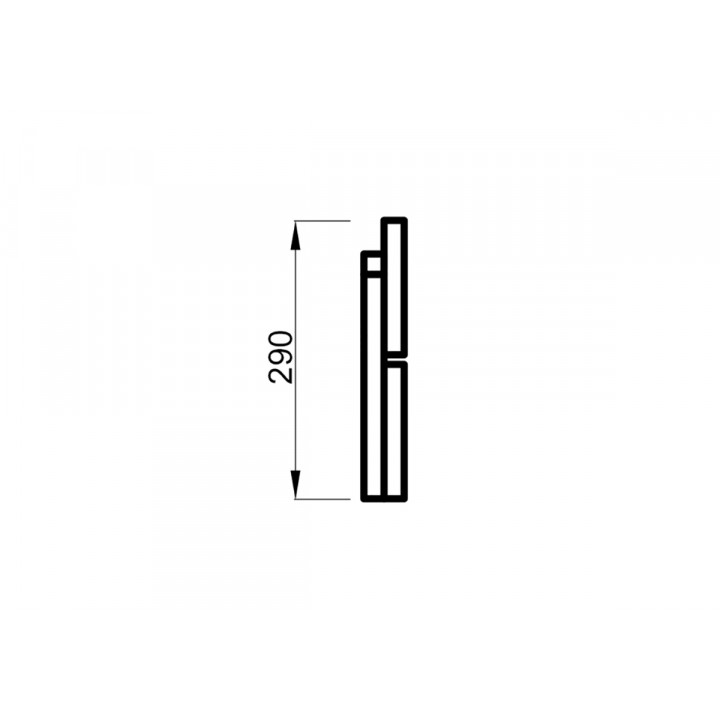 Atzveltne, termiski apstrādāta priede 42x290x1750-2350mm