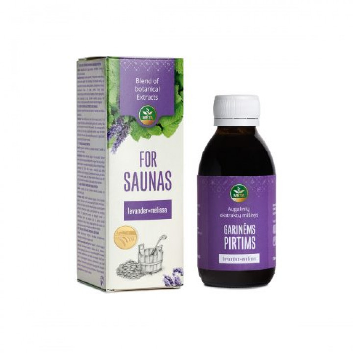 Augu ekstraktu maisījums pirtij ar lavandas un citronmelisas ēteriskajām eļļām, 150 ml