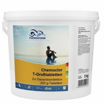 Lēni šķīstošās hlora CHEMOCLOR T tabletes 200 g, 5 kg