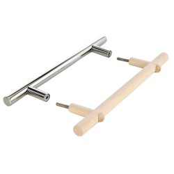 Nerūsējošā tērauda un koka durvju rokturu komplekts 