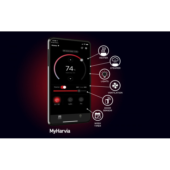 Elektriskā pirts sildītāja vadības panelis - HARVIA Xenio Combi CX110C WiFi