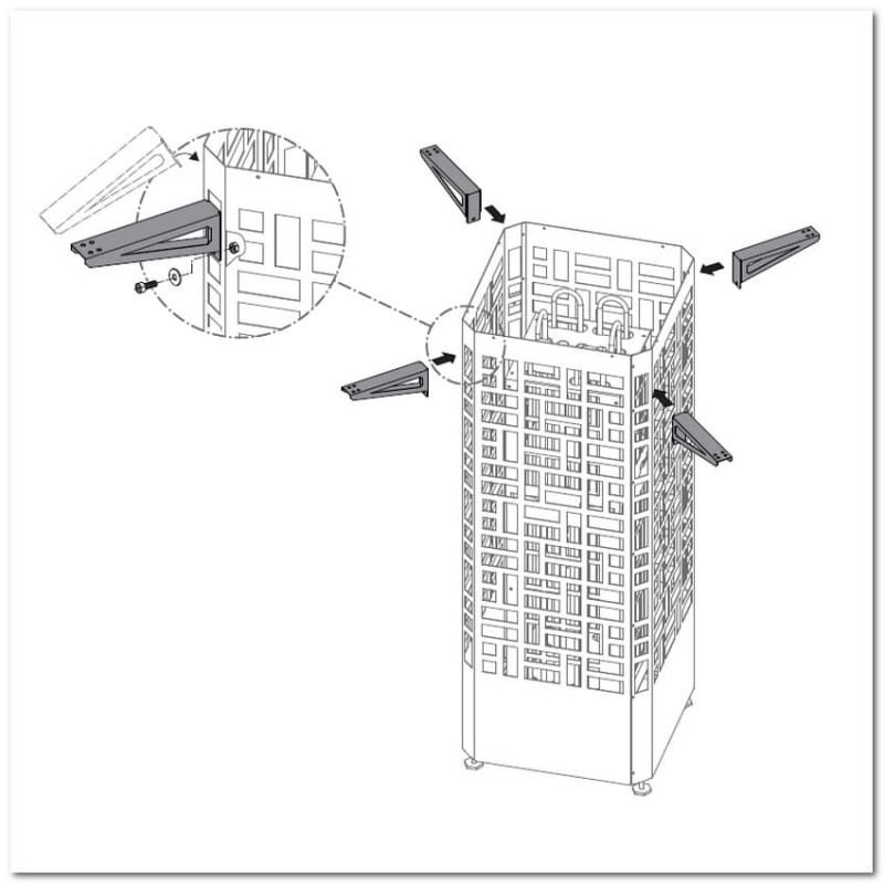 Montāžas kronšteini EOS Edge krāsns korpusam