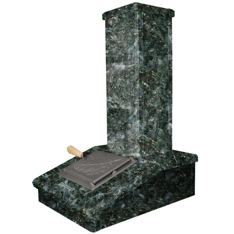 Akmens skursteņa apdare, tumšs Serpentīns, 790 mm