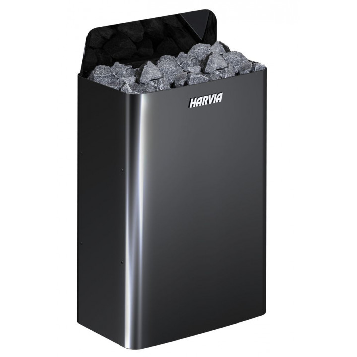 Elektriskā pirts krāsns - HARVIA The Wall Black Steel SW90E 9 kW