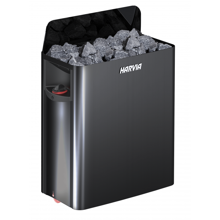 Elektriskā pirts krāsns - HARVIA The Wall Black Steel SW60 6 kW