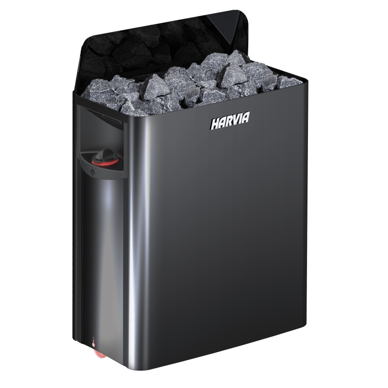 Elektriskā pirts krāsns - HARVIA The Wall Black Steel SW80 8 kW