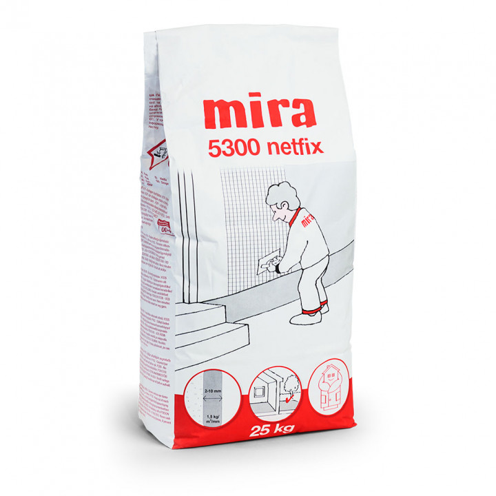 Pastiprināts līmes stiegrojuma apmetums MIRA 5300 Netfix