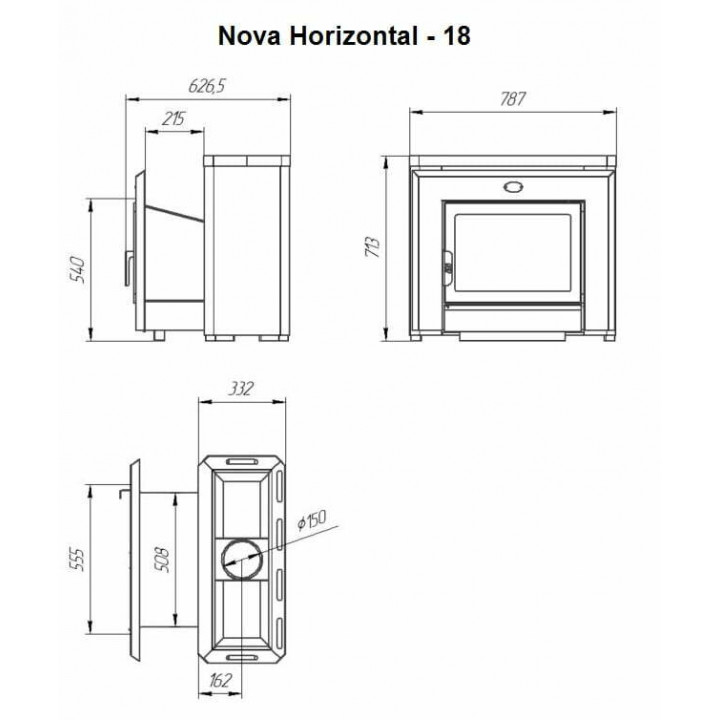 Malkas pirts krāsns - NOVA HORIZONTAL 26