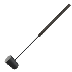 Melns pirts kauss, garš rokturis 