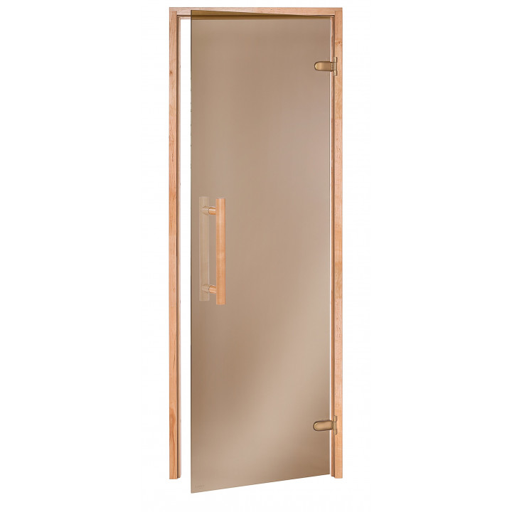 AD NATURAL stikla pirts durvis, 70 x 210, alksnis, bronza