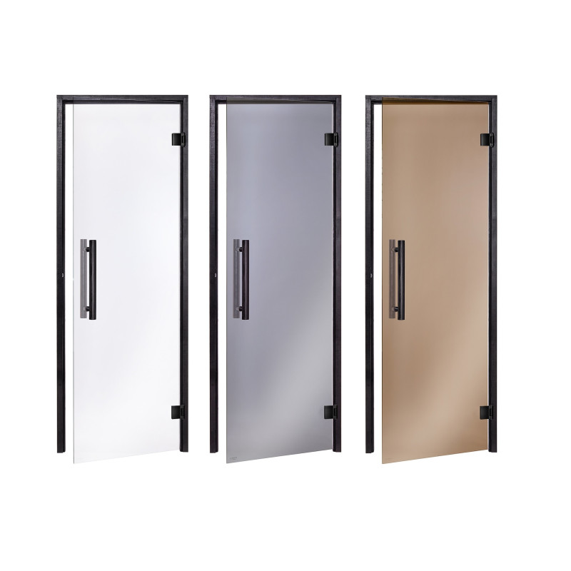 AD stikla pirts durvis, Melns rāmis