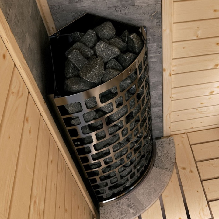 Elektriskā pirts krāsns – SAWOTEC Ari Corner 7,5 kW, bez vadības bloka