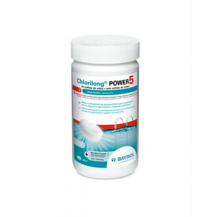 Lēni šķīstošās hlora tabletes Chlorilong Power 5, 1,25 kg
