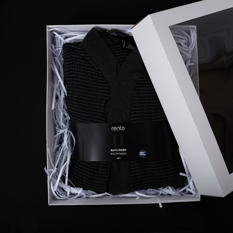 Peldmētelis dāvanu kastītē, RENTO KENNO, S/M, pelēks