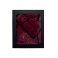 Dāvanu komplekts dāvanu kastītē VIŅAI. Sieviešu pirts cepure un priekšauts - BURGUNDY