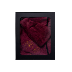 Dāvanu komplekts dāvanu kastītē VIŅAI. Sieviešu pirts cepure un priekšauts - BURGUNDY 