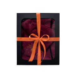 Dāvanu komplekts dāvanu kastītē VIŅAI. Sieviešu pirts cepure un priekšauts - BURGUNDY 