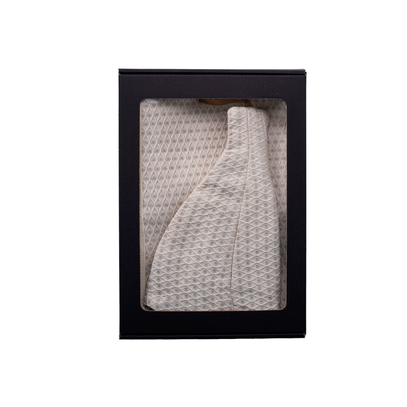 Dāvanu komplekts dāvanu kastītē VIŅAI. Sieviešu pirts cepure un priekšauts - LINS