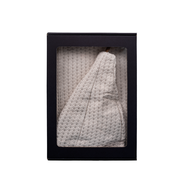 Dāvanu komplekts dāvanu kastītē VIŅAM. Vīriešu pirts cepure un priekšauts - LINS