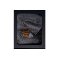 Dāvanu komplekts dāvanu kastītē VIŅAM. Vīriešu pirts cepure un priekšauts - PELĒKS