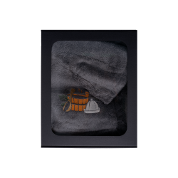 Dāvanu komplekts dāvanu kastītē VIŅAM. Vīriešu pirts cepure un priekšauts - PELĒKS 