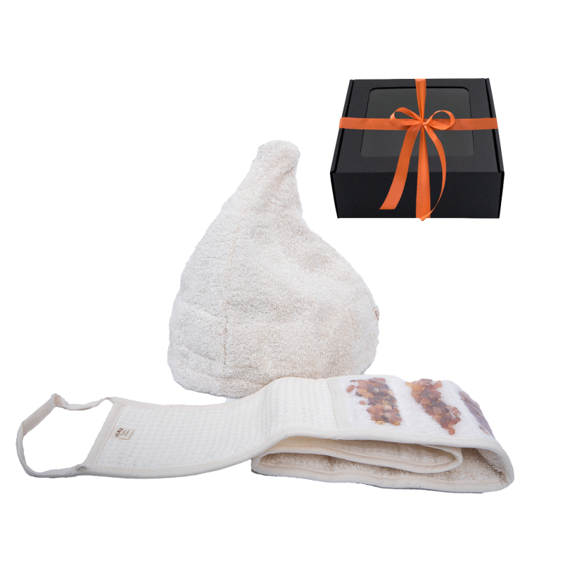 Dāvanu komplekts GINTARAI dāvanu kastītē. Cepure un tampons