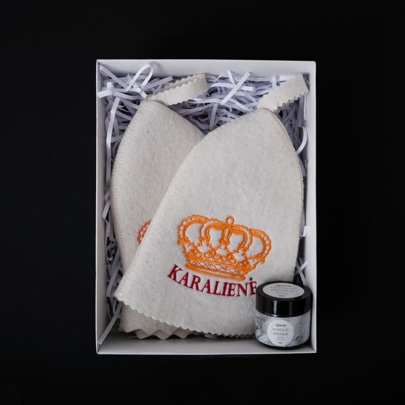 Dāvanu komplekts dāvanu kastītē LIGHT KINGS. Cepures un mentola kristāli