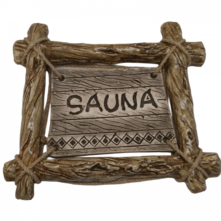 Durvju plāksne SAUNA ar atzarojuma rāmi