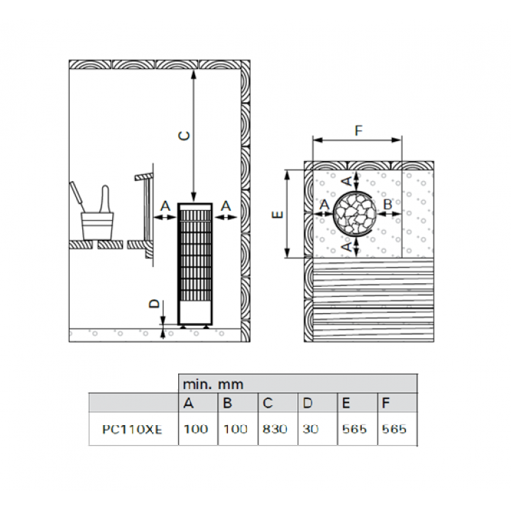 Elektriskā pirts krāsns - HARVIA Cilindro PC110XE 10,8 kW