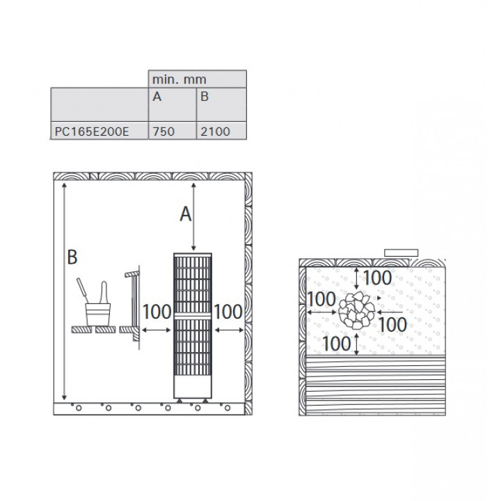 Elektriskā pirts krāsns - HARVIA Cilindro PC165E/200E 16,6/19,8 kW
