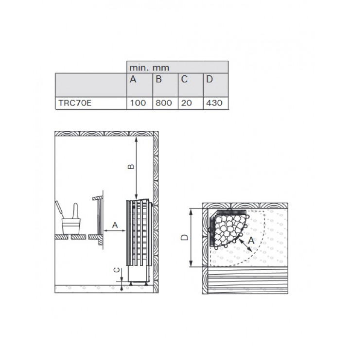Elektriskā pirts krāsns - HARVIA Glow Corner TRC70E 6,8 kW