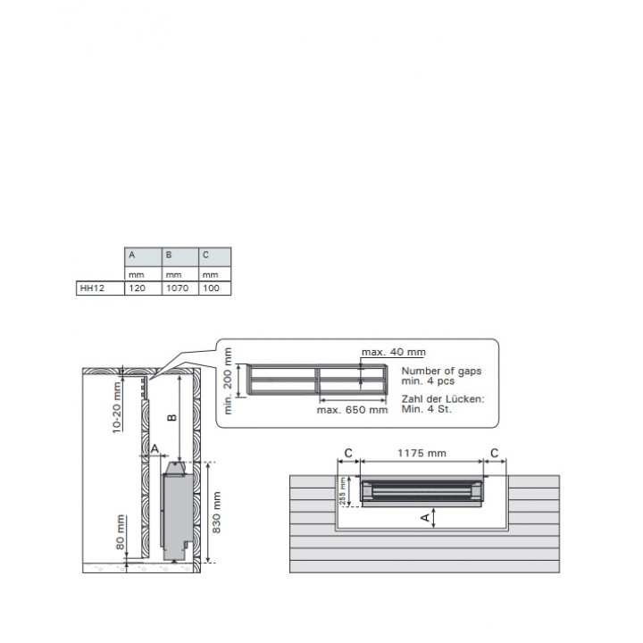 Elektriskais pirts sildītājs - HARVIA Hidden Heater HH12 12,00 kW
