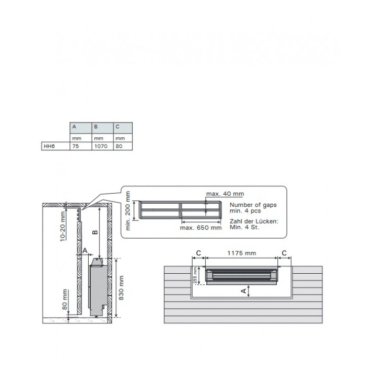 Elektriskais pirts sildītājs - HARVIA Hidden Heater HH6 6,0 kW
