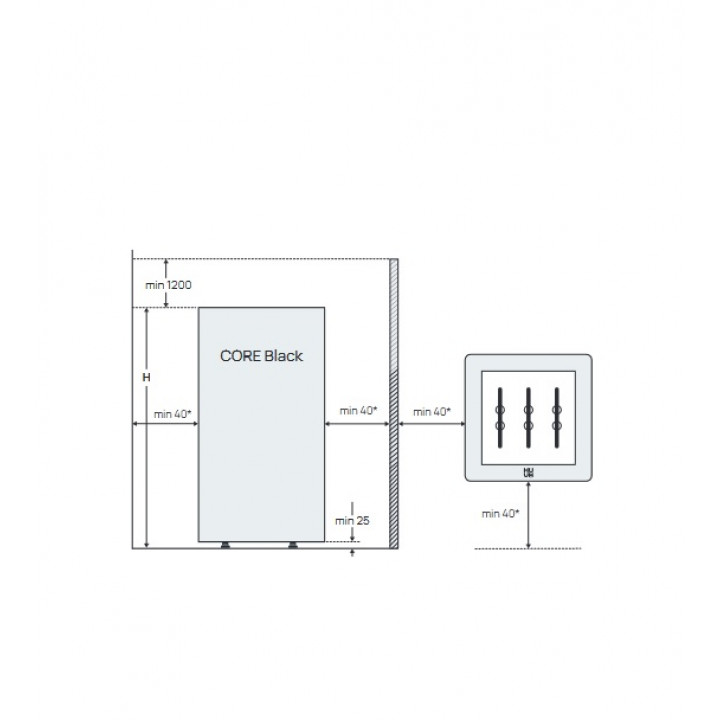 Elektriskā pirts krāsns - HUUM CORE, melna 9 kW