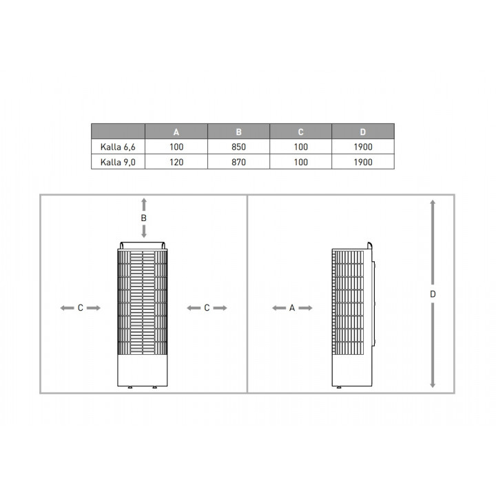 Elektriskā pirts krāsns - MONDEX KALLA, melna 6,6 kW