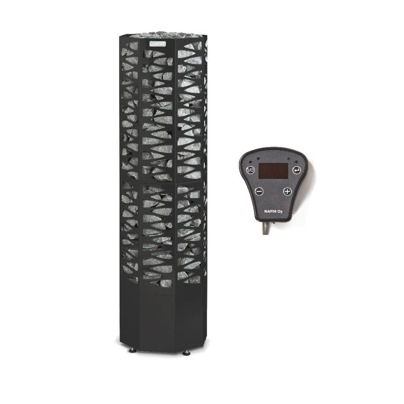 Elektriskā pirts krāsns - NARVI SMOOTH 10,5 kW, melna