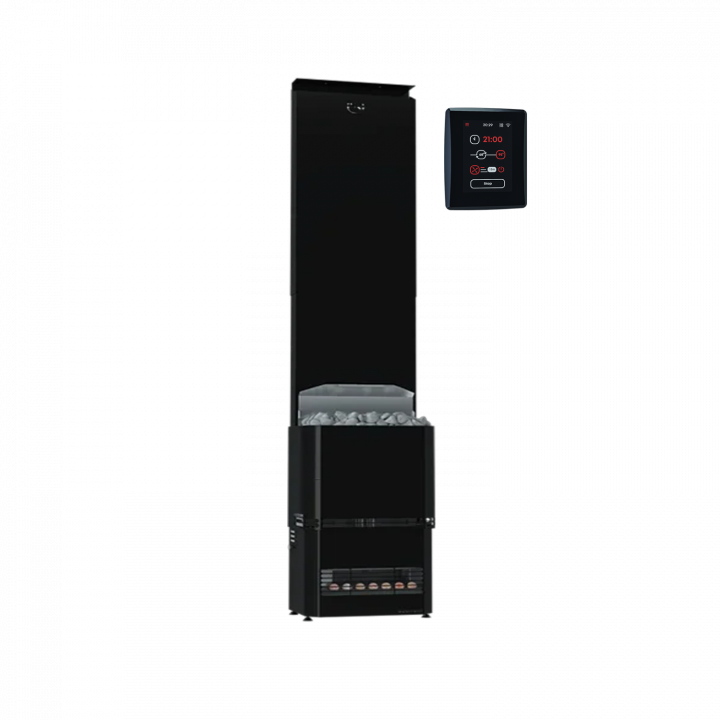 Elektriskā pirts sildītājs - SAUNUM Experience Black F ar vadības paneli 6 kW