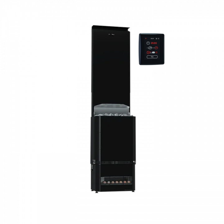 Elektriskā pirts sildītājs - SAUNUM Experience Black F ar vadības paneli 9 kW