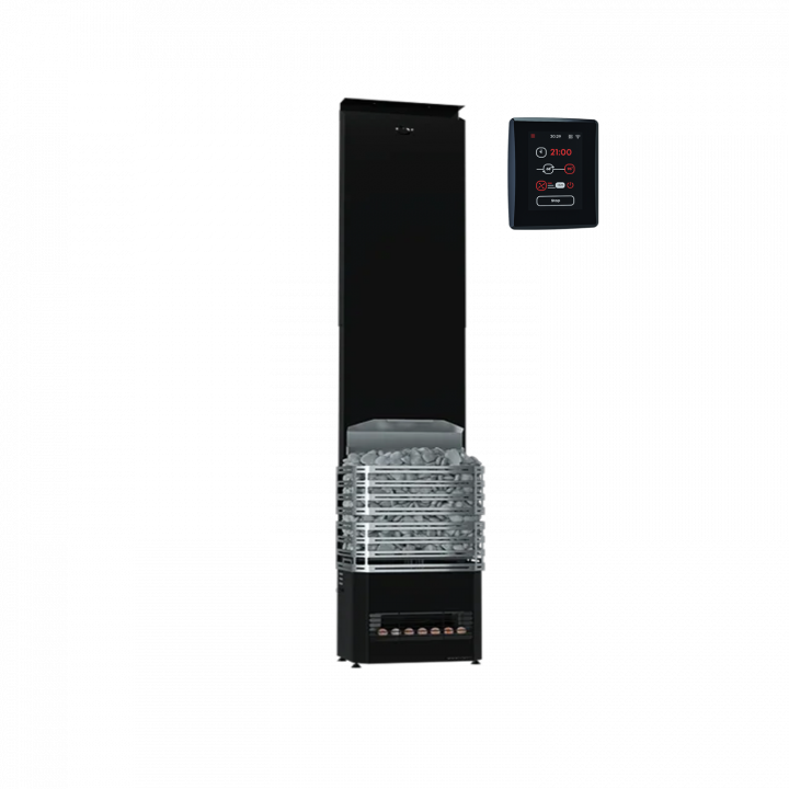 Elektriskā pirts sildītājs - SAUNUM Experience Black ar vadības paneli 4,5 kW