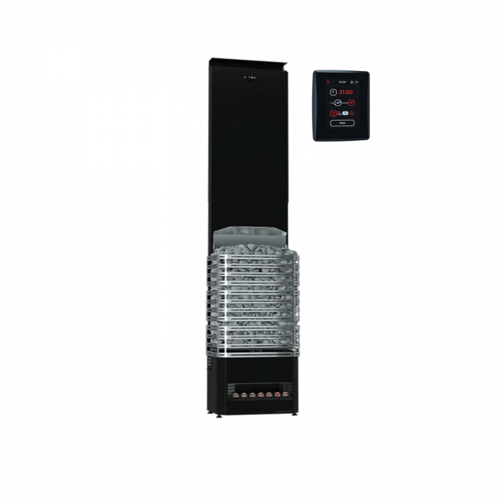 Elektriskā pirts sildītājs - SAUNUM Experience Black ar vadības paneli 9 kW
