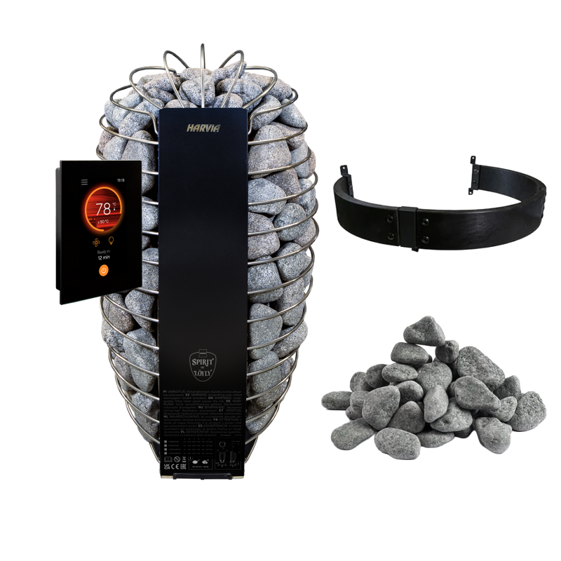 Elektriskie pirts sildītāji - HARVIA Spirit SP90FC 9,0 kW Fenix WiFi komplekts