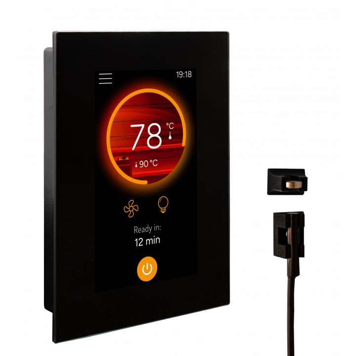 Elektriskās pirts sildītāja vadības paneļa jaunināšanas komplekts - Harvia Fenix ​​​​FX002XW Wifi ar skārienekrānu un durvju sensoru