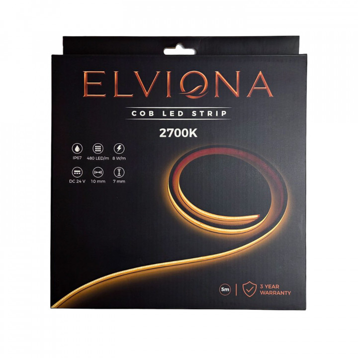 Elviona COB LED pirts lente, 2700 K, 5 m